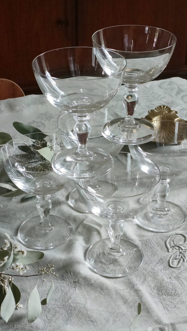 Service de 6 coupes à champagne en cristal – Image 2