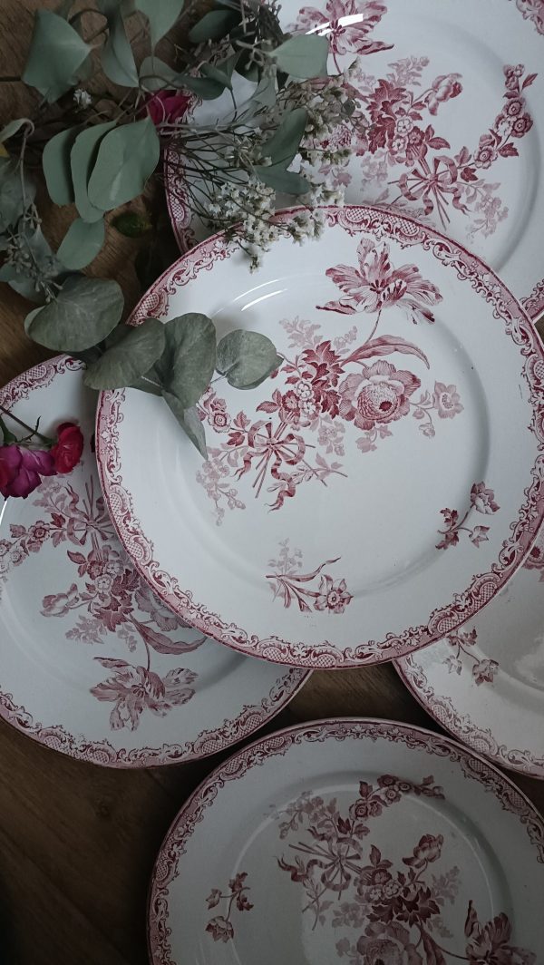 Service de 6 assiettes plates Fontanges