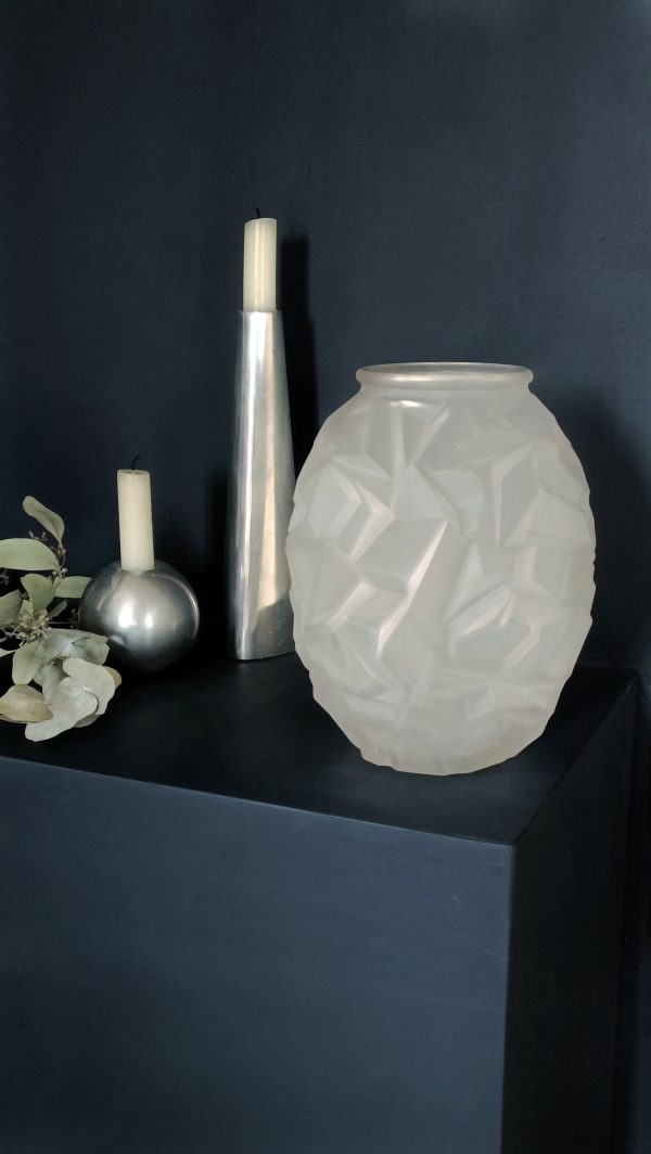 Vase "Origami" art déco blanc