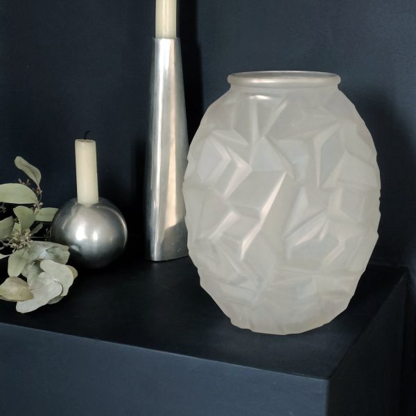 Vase "Origami" art déco blanc