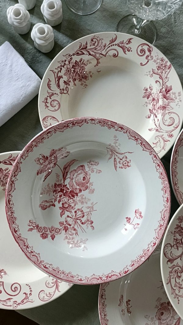 Ensemble dépareillé de 6 assiettes creuses roses Terre de fer – Image 3