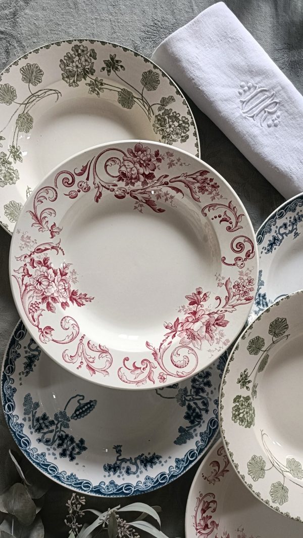 Ensemble dépareillé de 6 assiettes creuses Terre de fer multicolores – Image 2