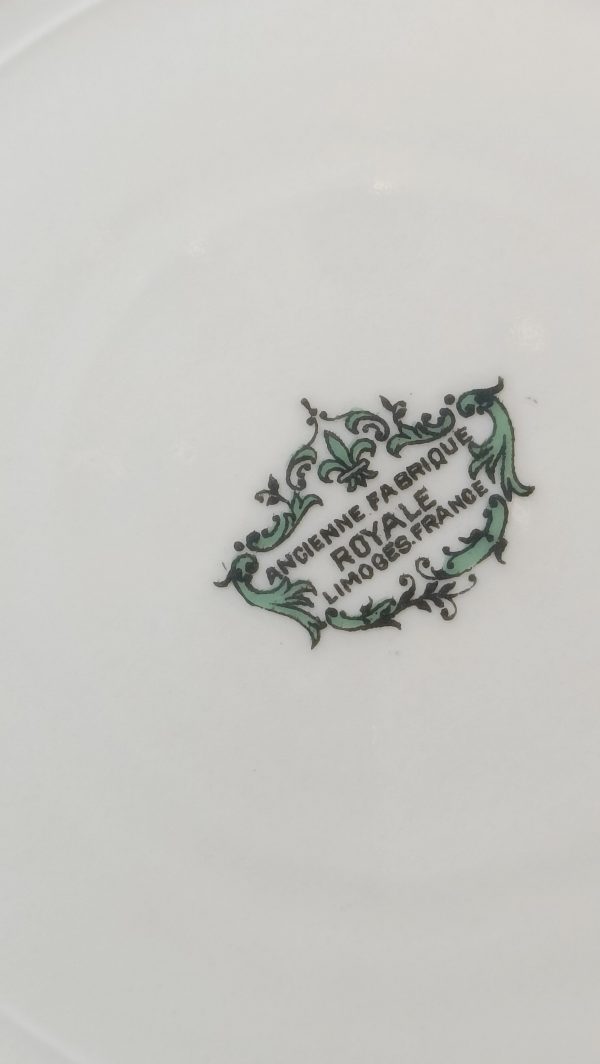 Set de 6 sublimes assiettes plates porcelaine Royale de Limoges – Image 6