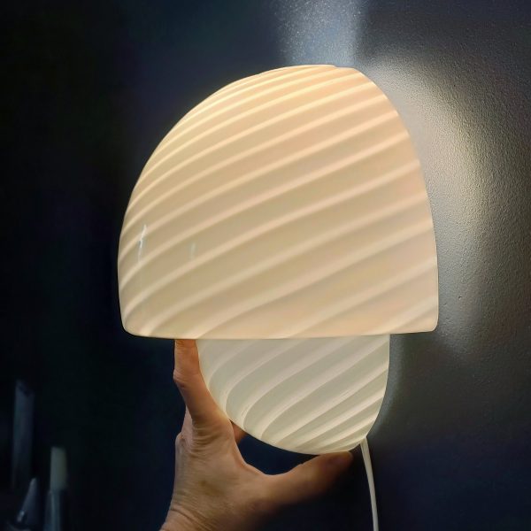 Applique blanche en verre de Murano