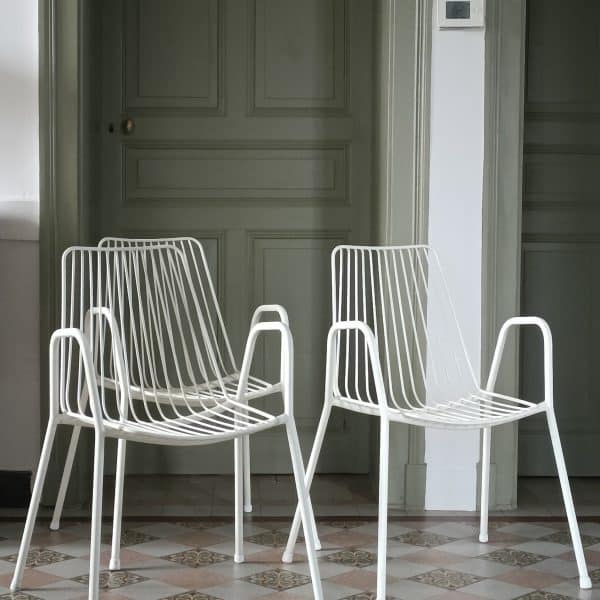 Trio de chaises filaires années 60