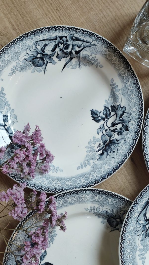 Lot de 6 assiettes plates Terre de fer bleues – Image 7