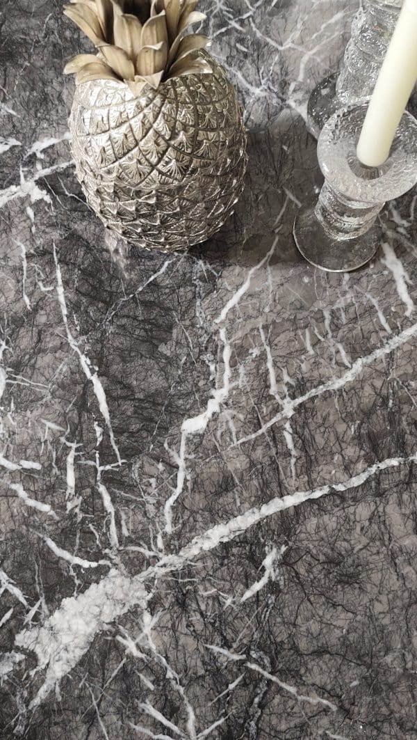 Table basse marbre noir et chrome – Image 3