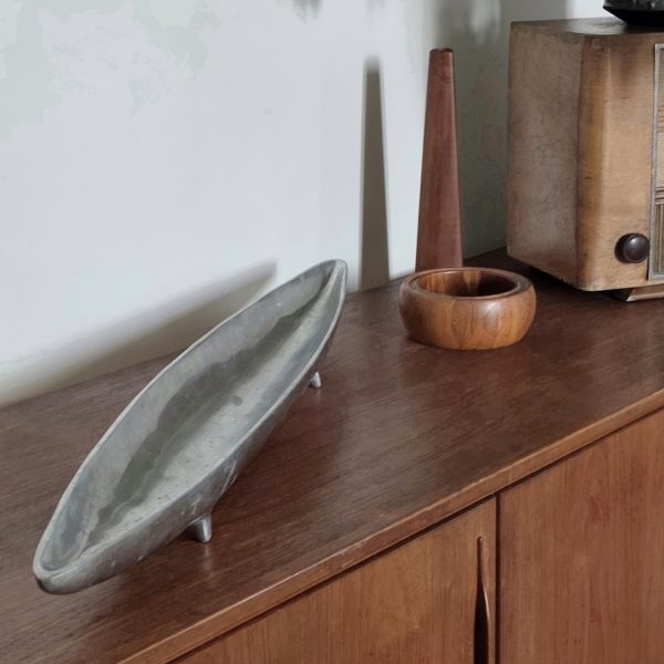 Grand centre de table aluminium années 70