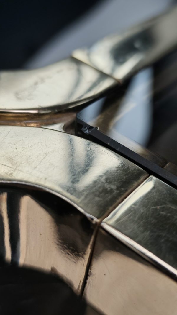 Table basse laiton plateau verre fumé – Image 2