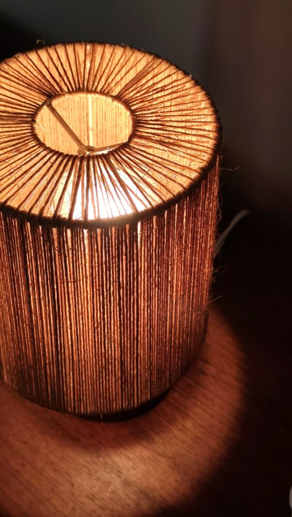 Lampe années 60 en teck et corde – Image 6