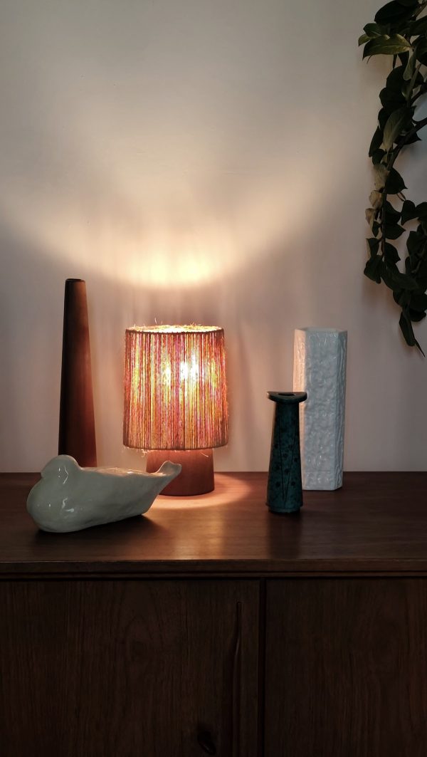 Lampe années 60 en teck et corde – Image 5