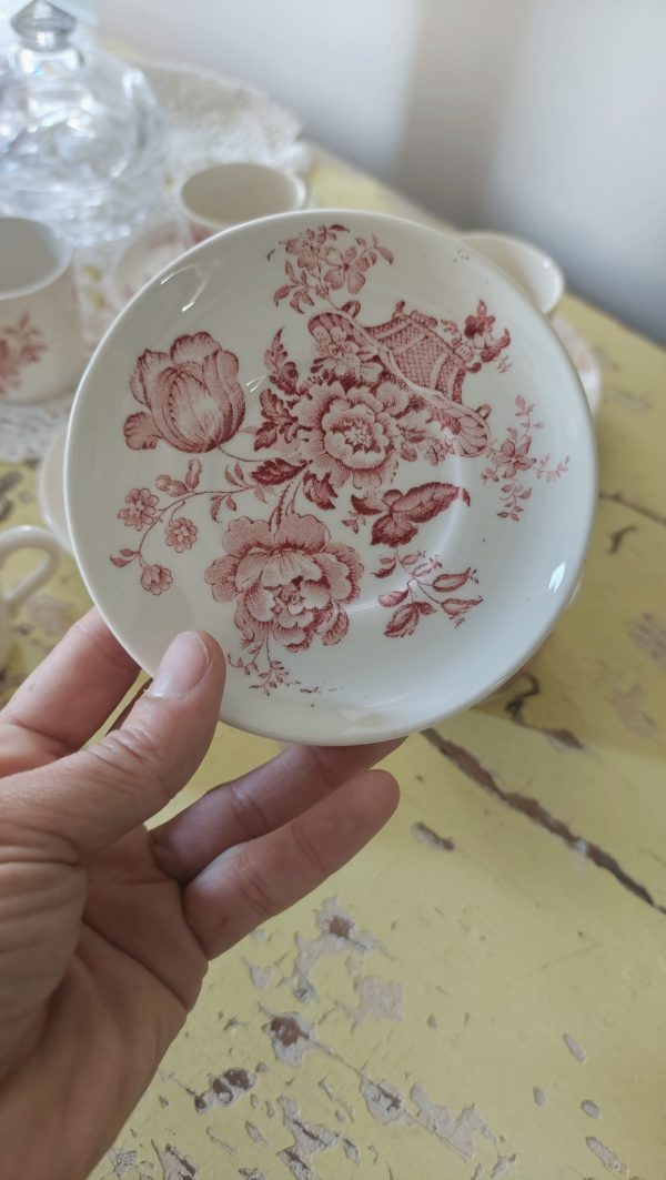 Service à café vintage – 6 tasses et 6 soucoupes – Marque Crown Devon – Image 4