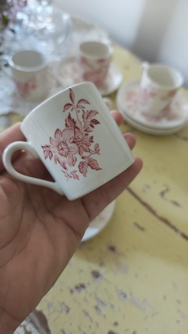 Service à café vintage – 6 tasses et 6 soucoupes – Marque Crown Devon – Image 6