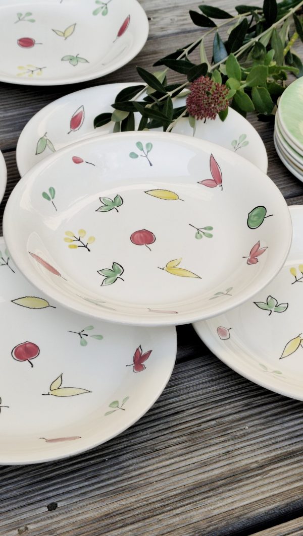 Ensemble de 6 assiettes semi creuses vintage