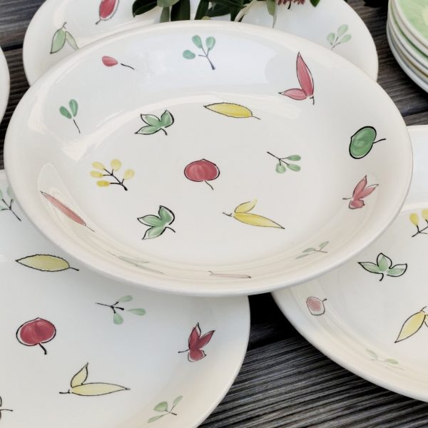 Ensemble de 6 assiettes semi creuses vintage