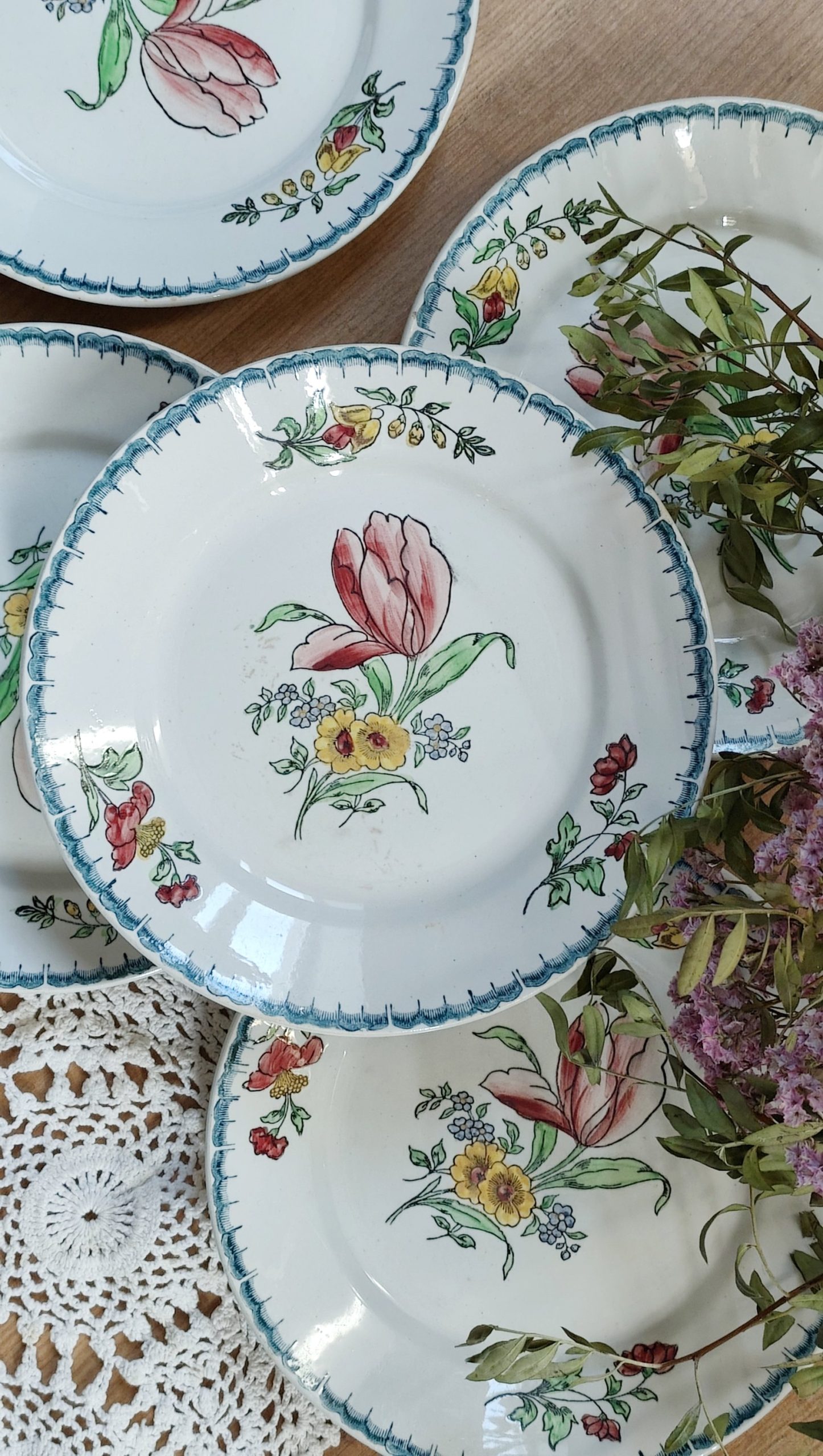 Lot de 6 assiettes à dessert Terre de fer polychromes – Image 2