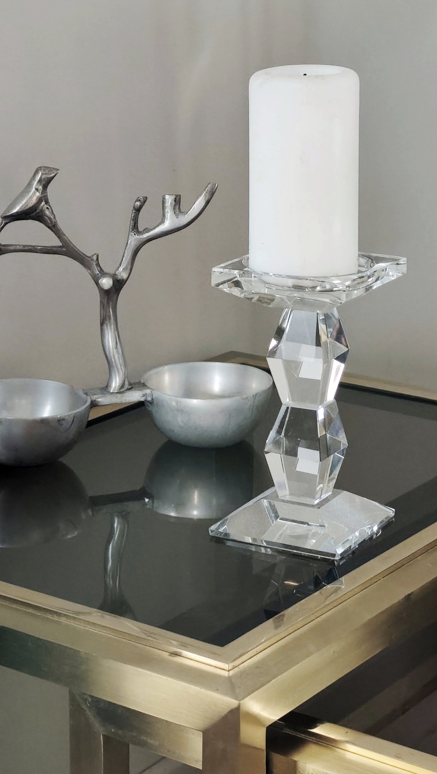 Grand bougeoir en cristal