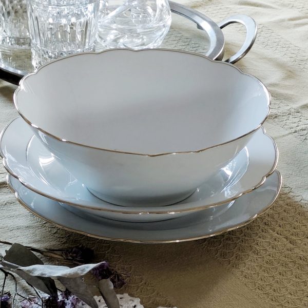 Trio de plats vintage en porcelaine