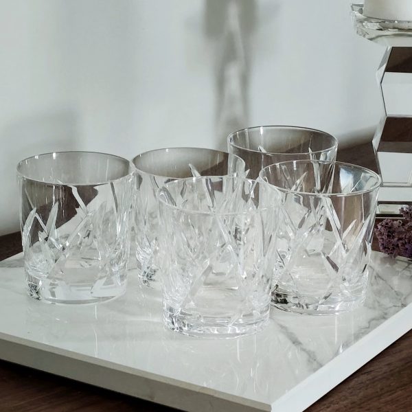 Ensemble de 5 verres à whisky en cristal