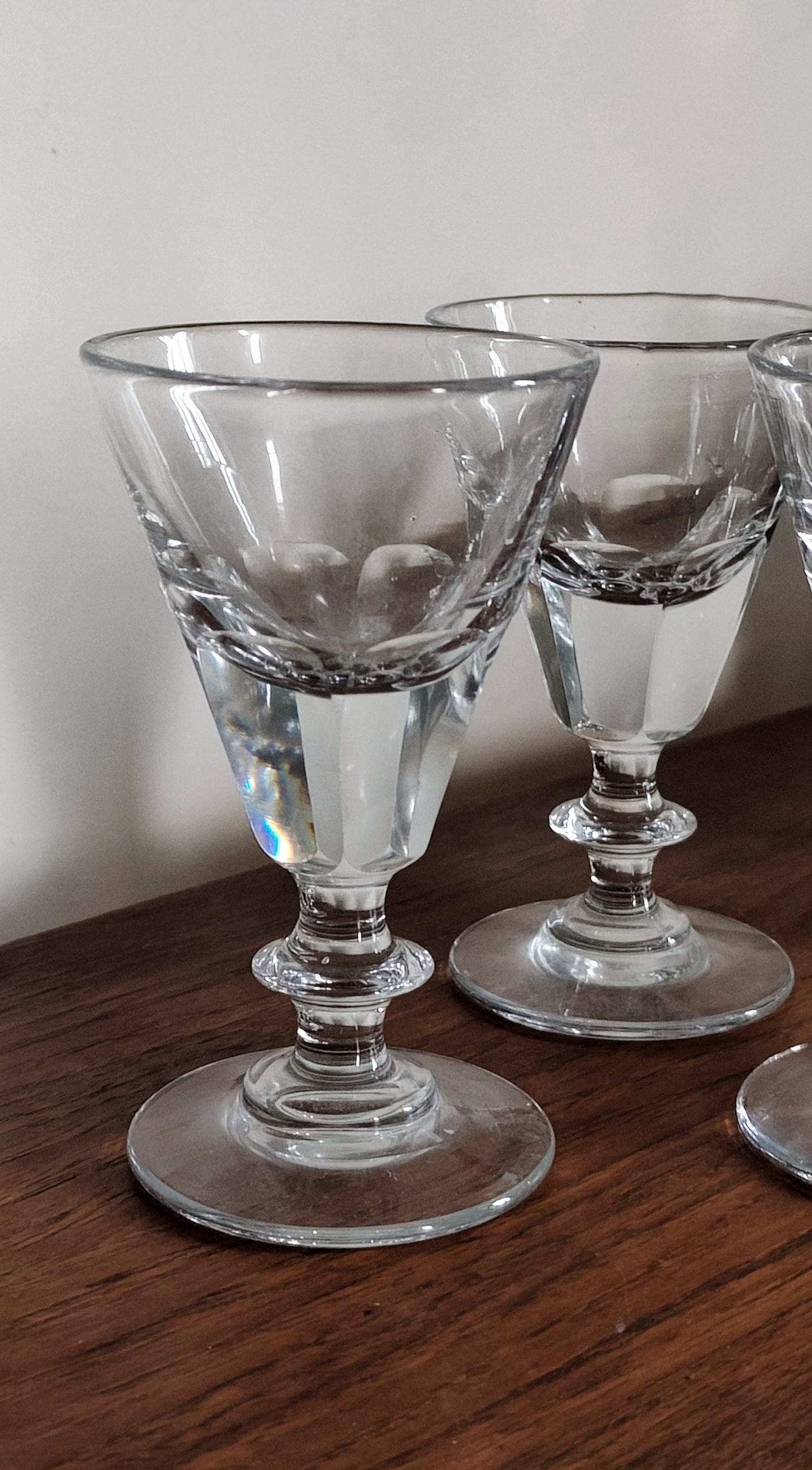 5 verres à digestif en cristal bistrot comptoir 19e siècle – Image 2