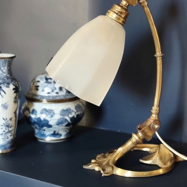 Lampe de table Art Nouveau + globe Art Déco