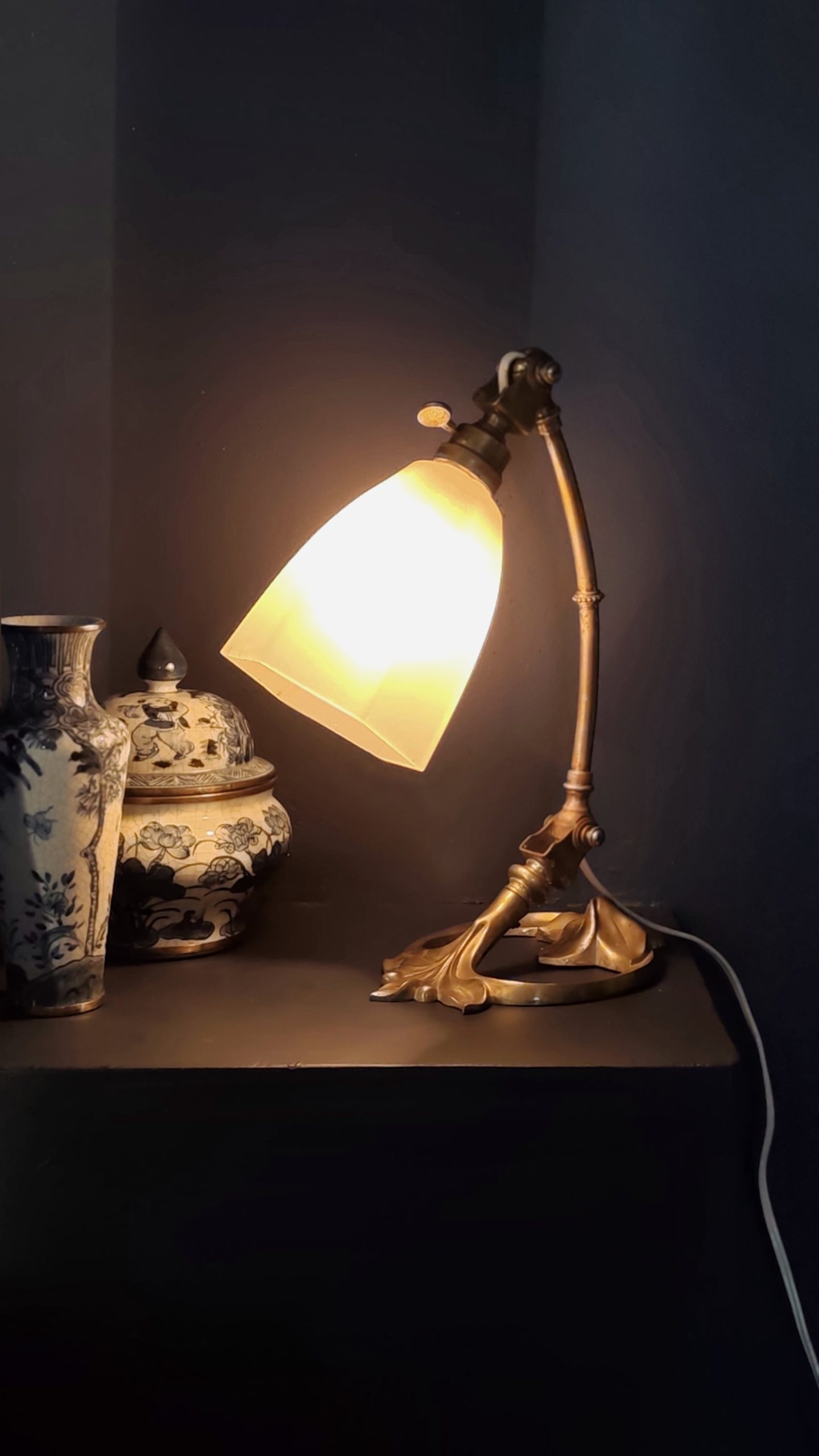 Lampe de table Art Nouveau + globe Art Déco – Image 5