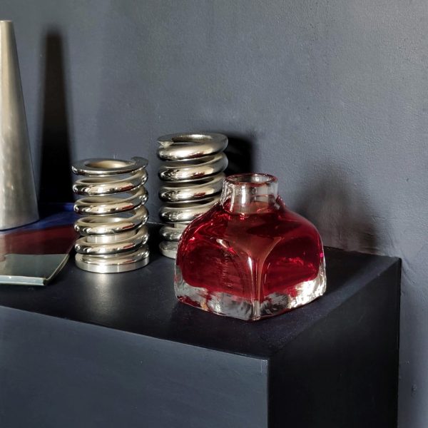 Soliflore verre rouge