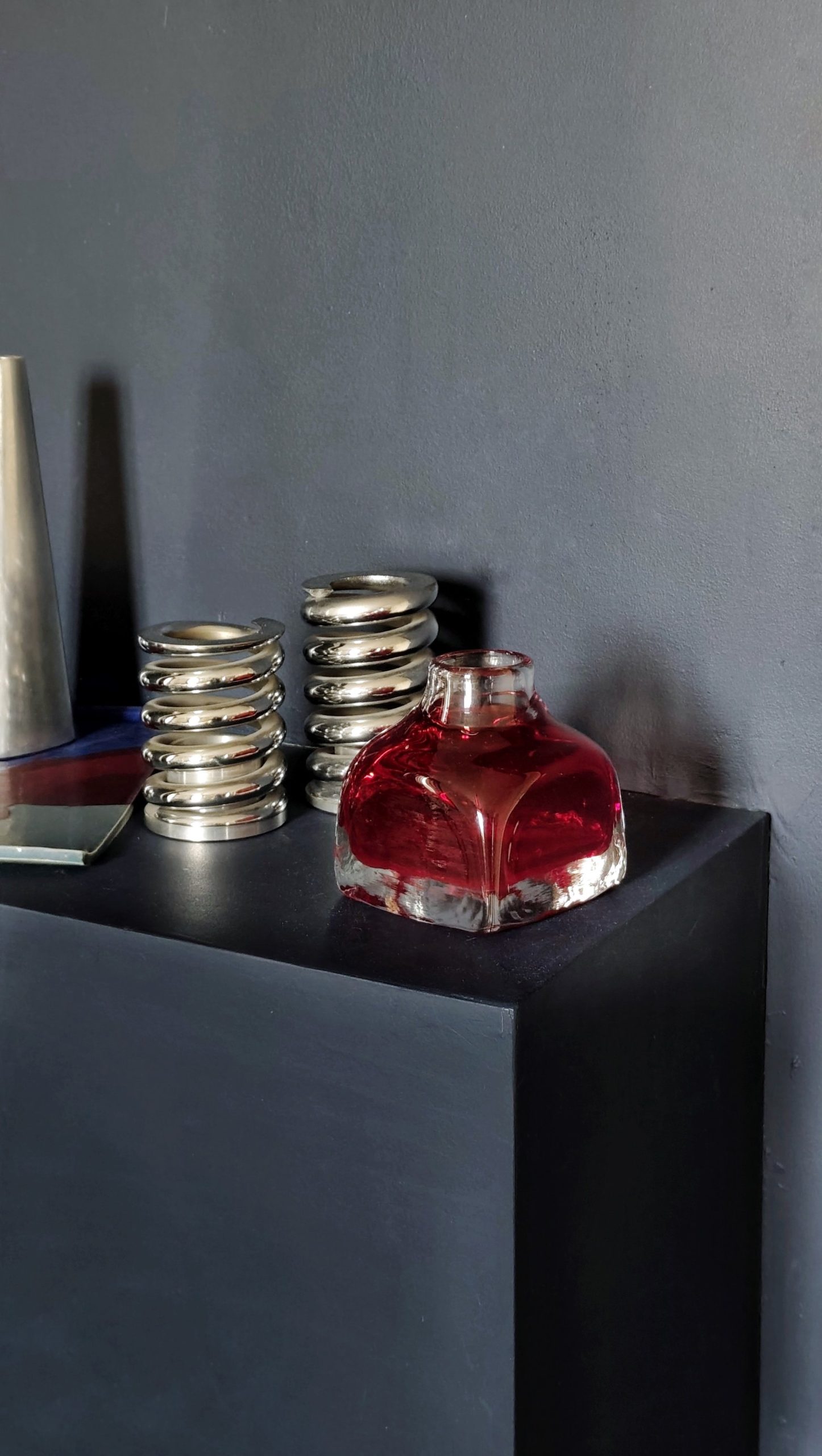 Soliflore verre rouge