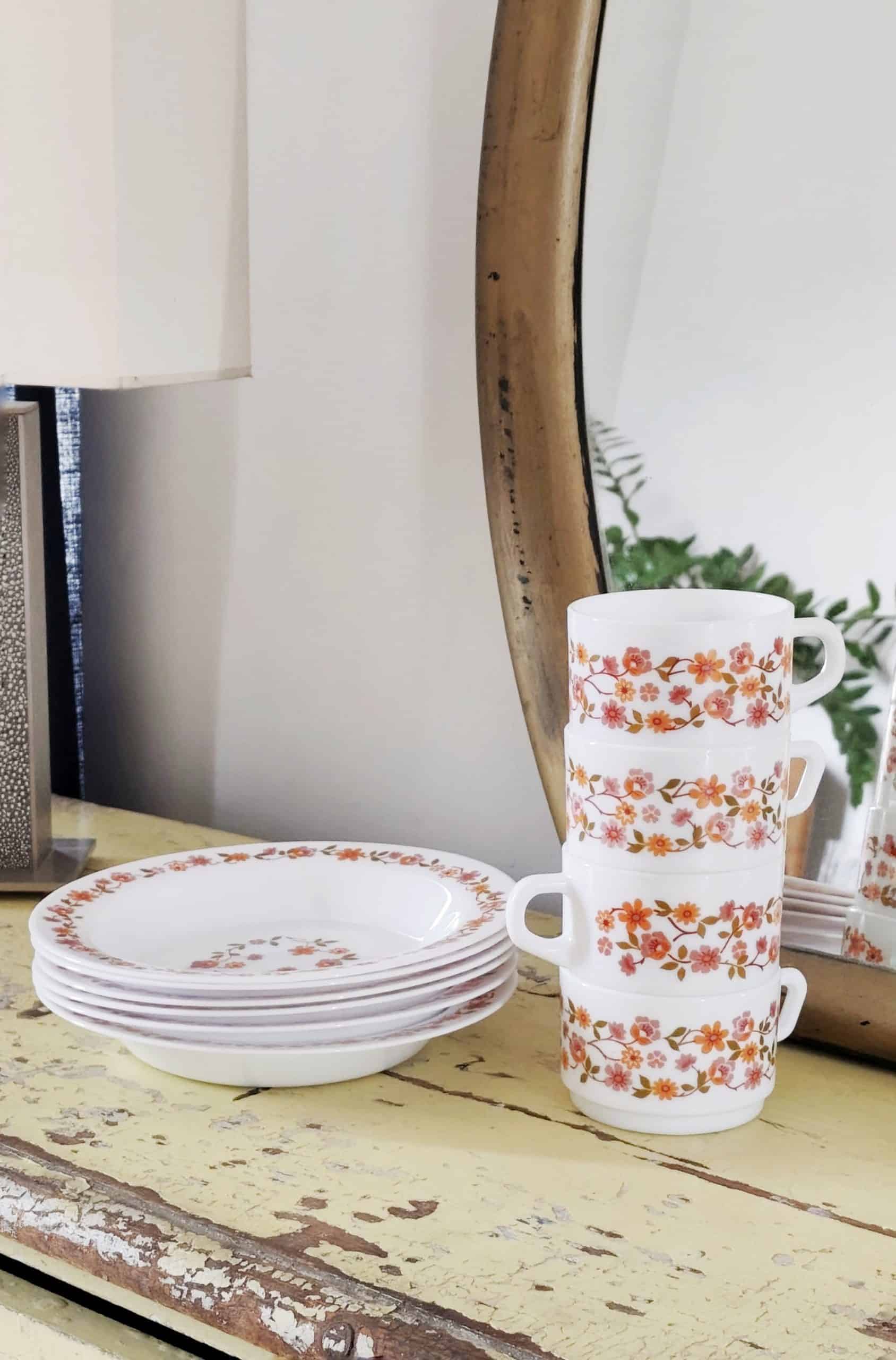 Ensemble vaisselle Arcopal années 70