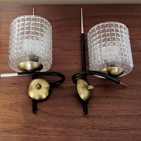 Paire d'appliques années 50-60