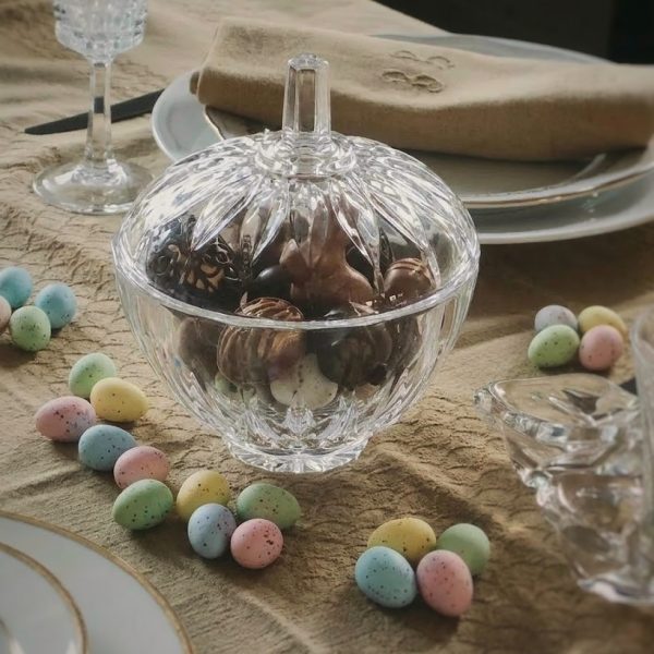 Grande bonbonnière en cristal taillé