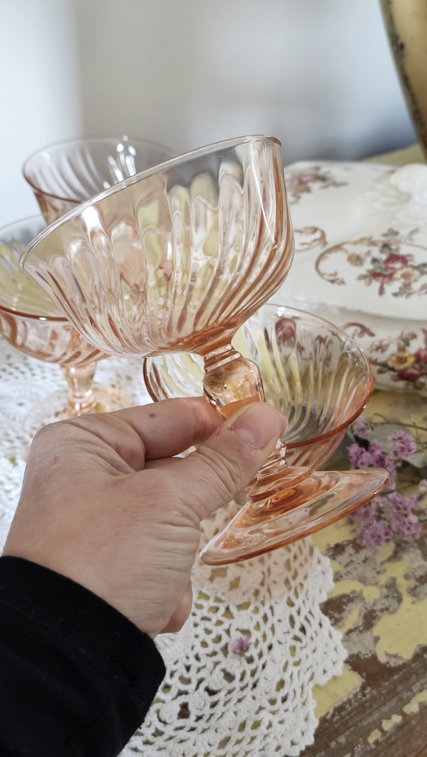 Coupes à champagne Rosaline vintage