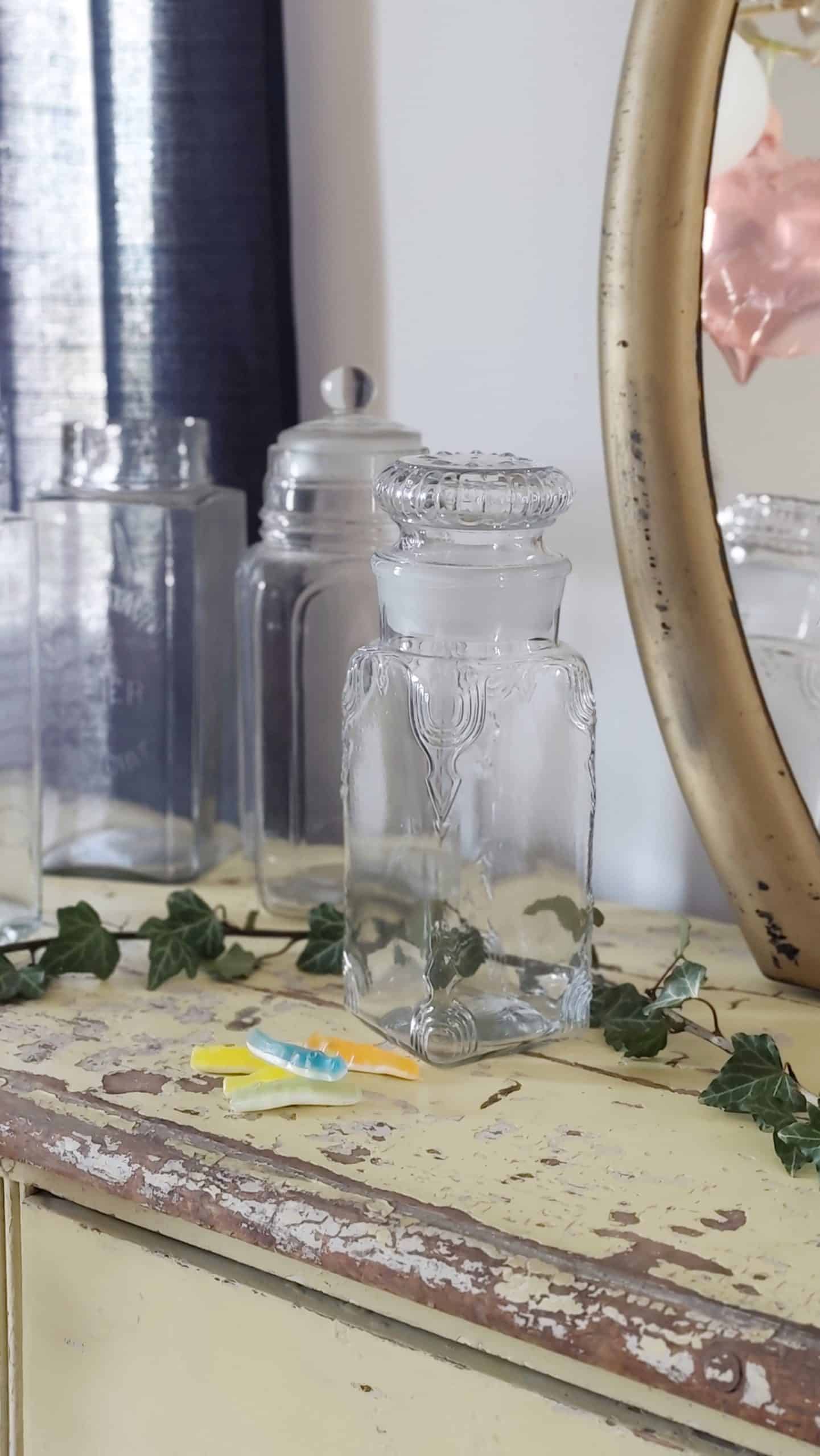 Ancien bocal à confiserie en verre