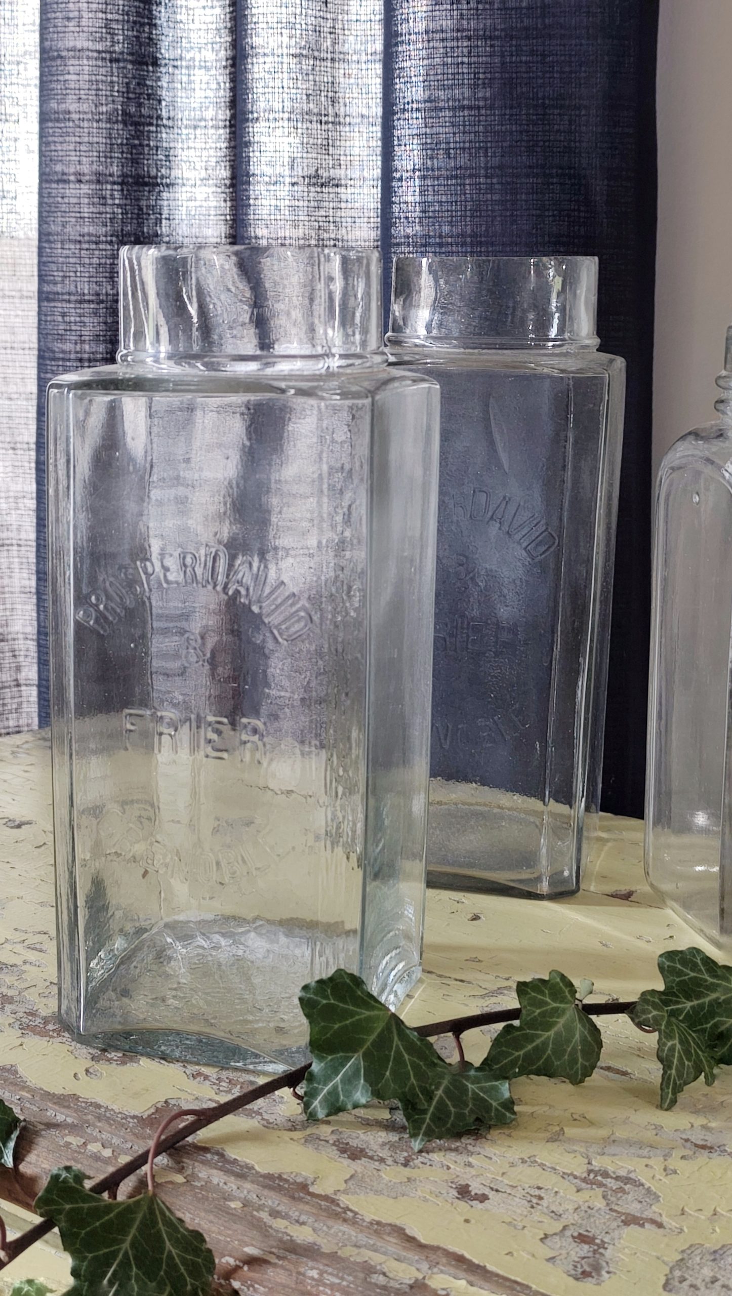 Ancien bocal à confiseries en verre Prosper et David – Image 3