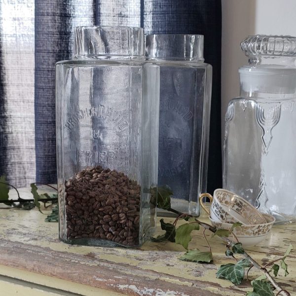 Ancien bocal à confiseries en verre Prosper et David