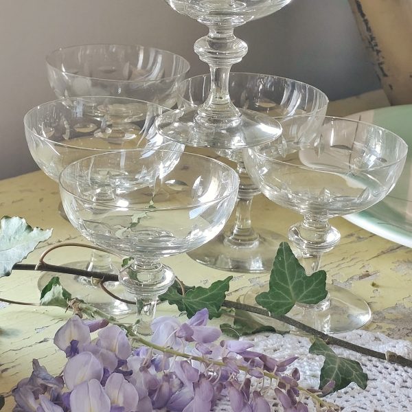 Série de 6 coupes à champagne en cristal