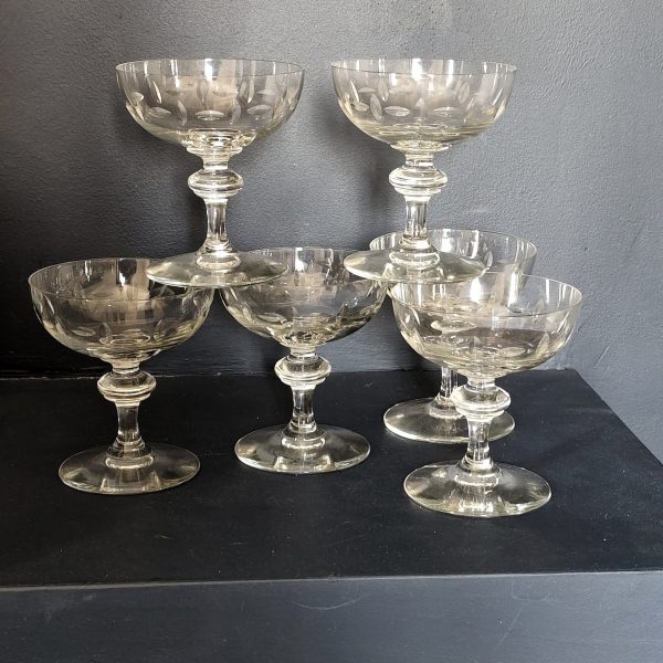 Série de 6 coupes à champagne en cristal