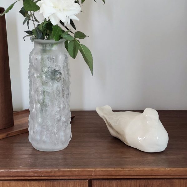 Vase scandinave vintage en verre