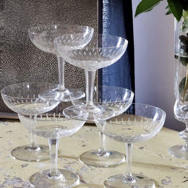 Série de 6 coupes à champagne en cristal Villeroy et Boch