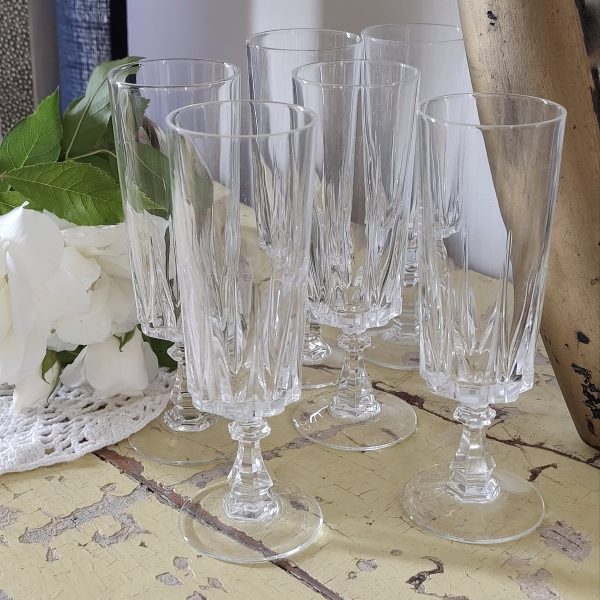 Lot de 6 coupes à champagne cristal - Louvre