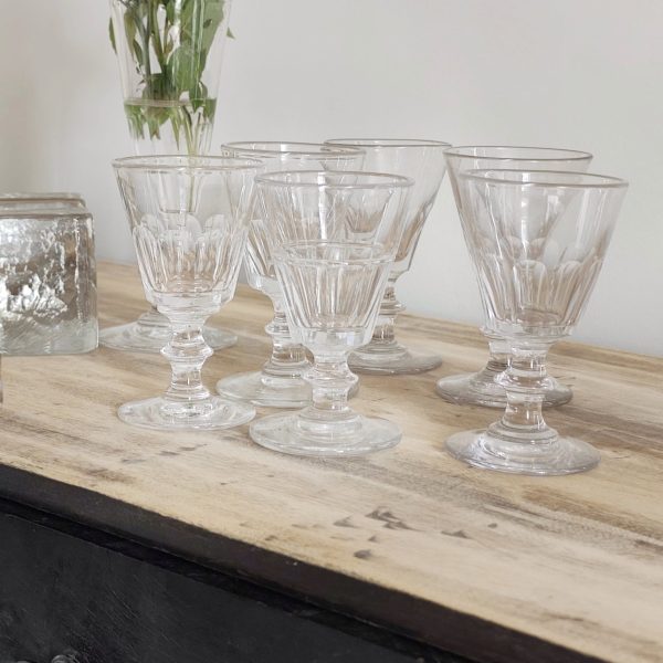 Lot de 6 verres à porto "Caton" en cristal fort, 19e siècle - Baccarat St Louis