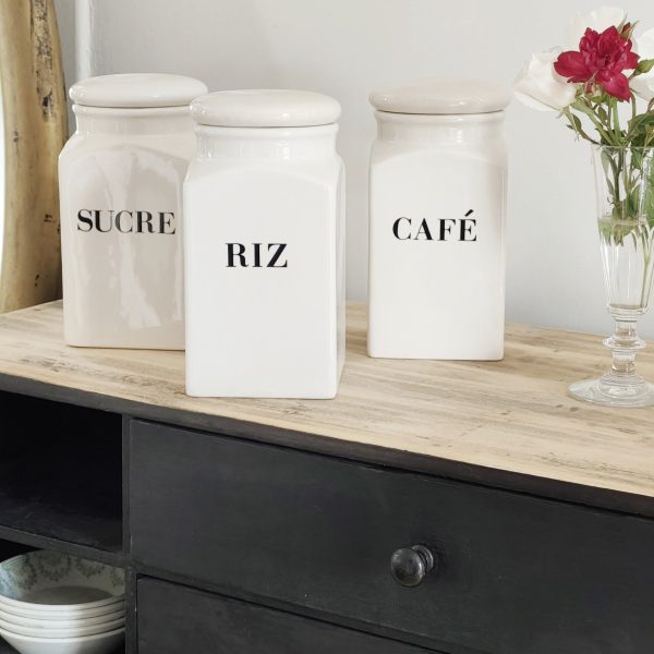 Lot de 3 anciens pots faïence Habitat