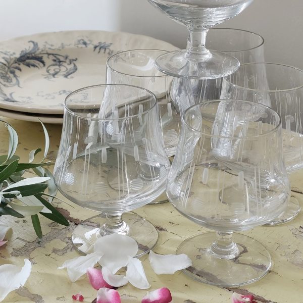 Lot de 6 verres à vin art déco