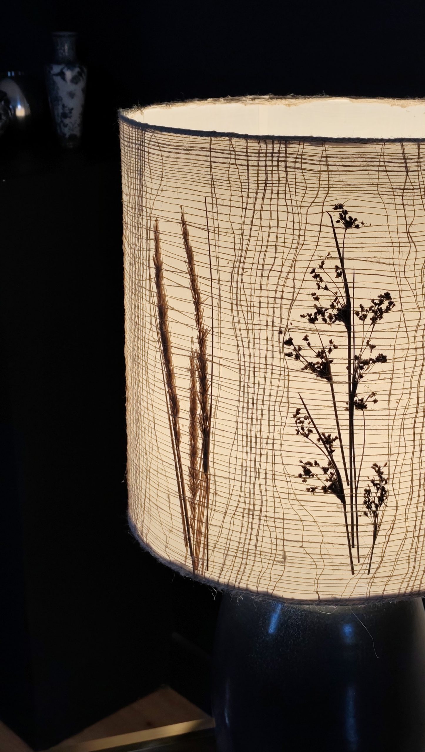 Lampe céramique vintage, abat-jour herbier – Image 7