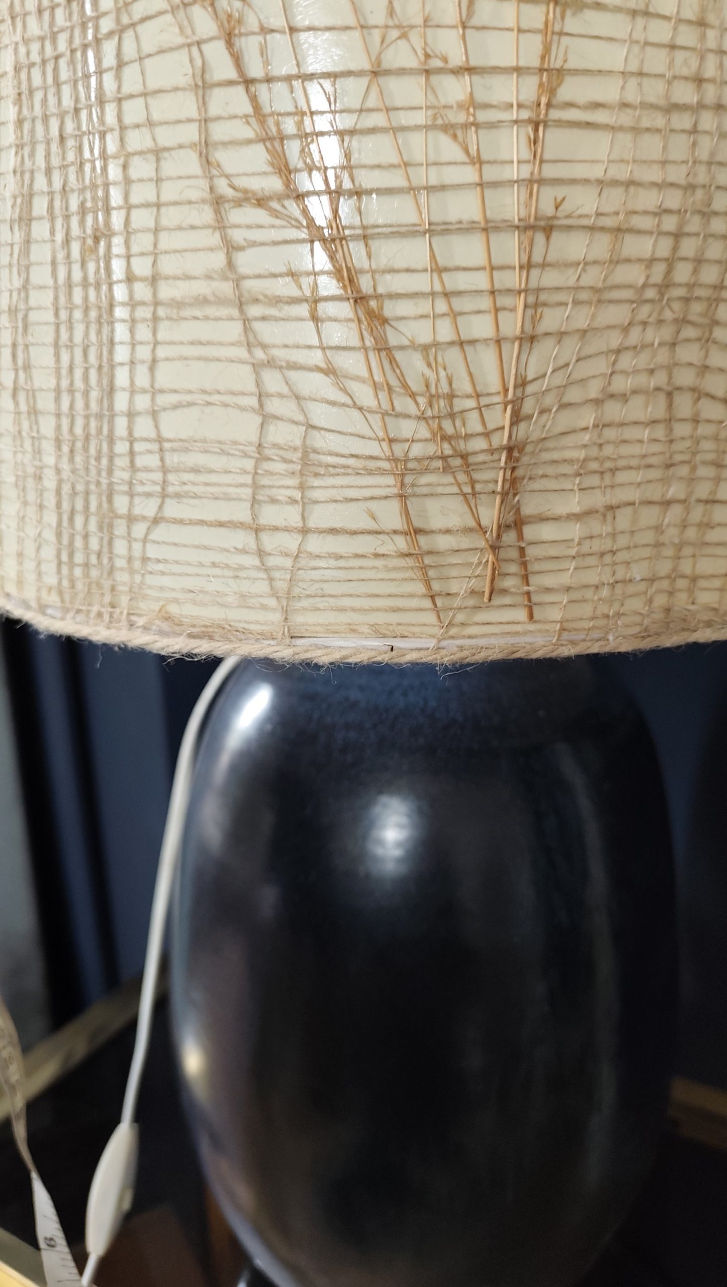 Lampe céramique vintage, abat-jour herbier – Image 4