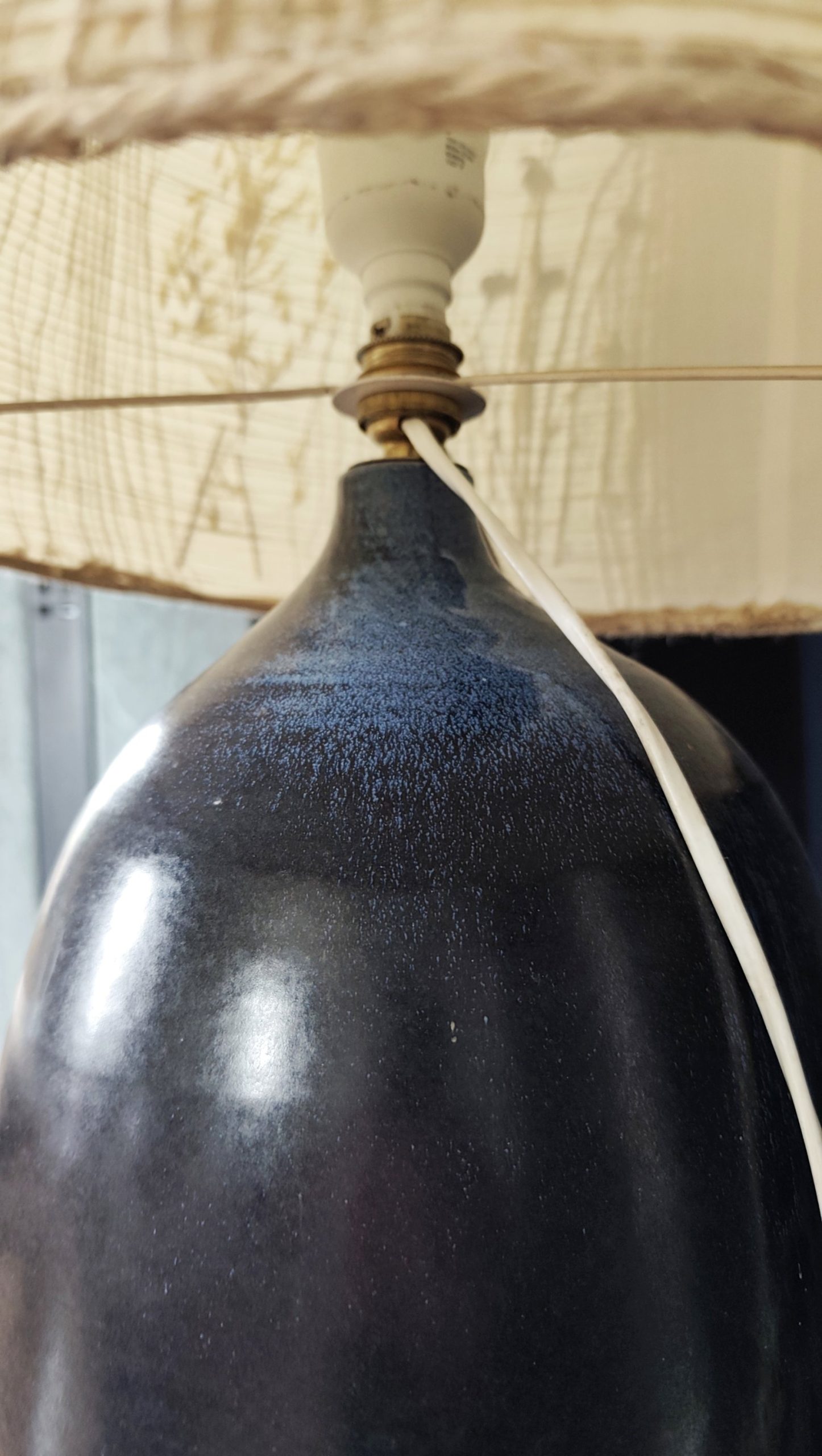 Lampe céramique vintage, abat-jour herbier – Image 5
