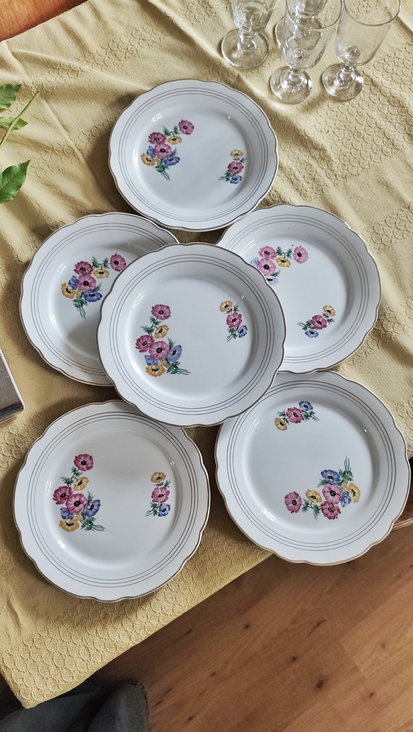 Ensemble de 6 assiettes plates Digoin Sarreguemines printanières – Image 4