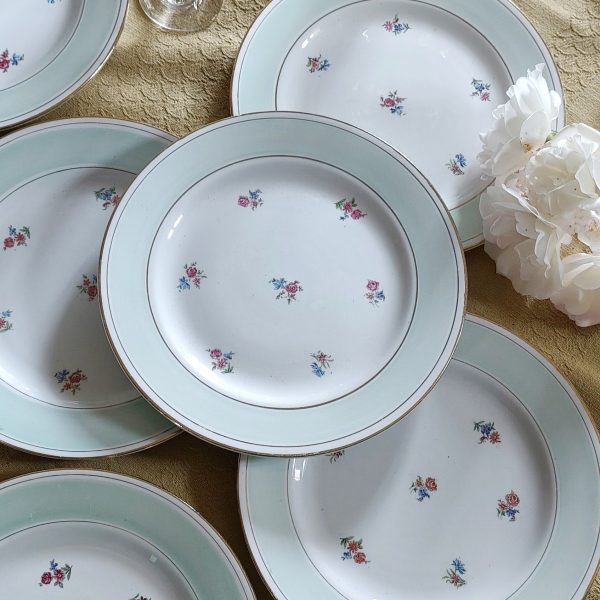 Lot de 6 assiettes plates mint liberty vintage