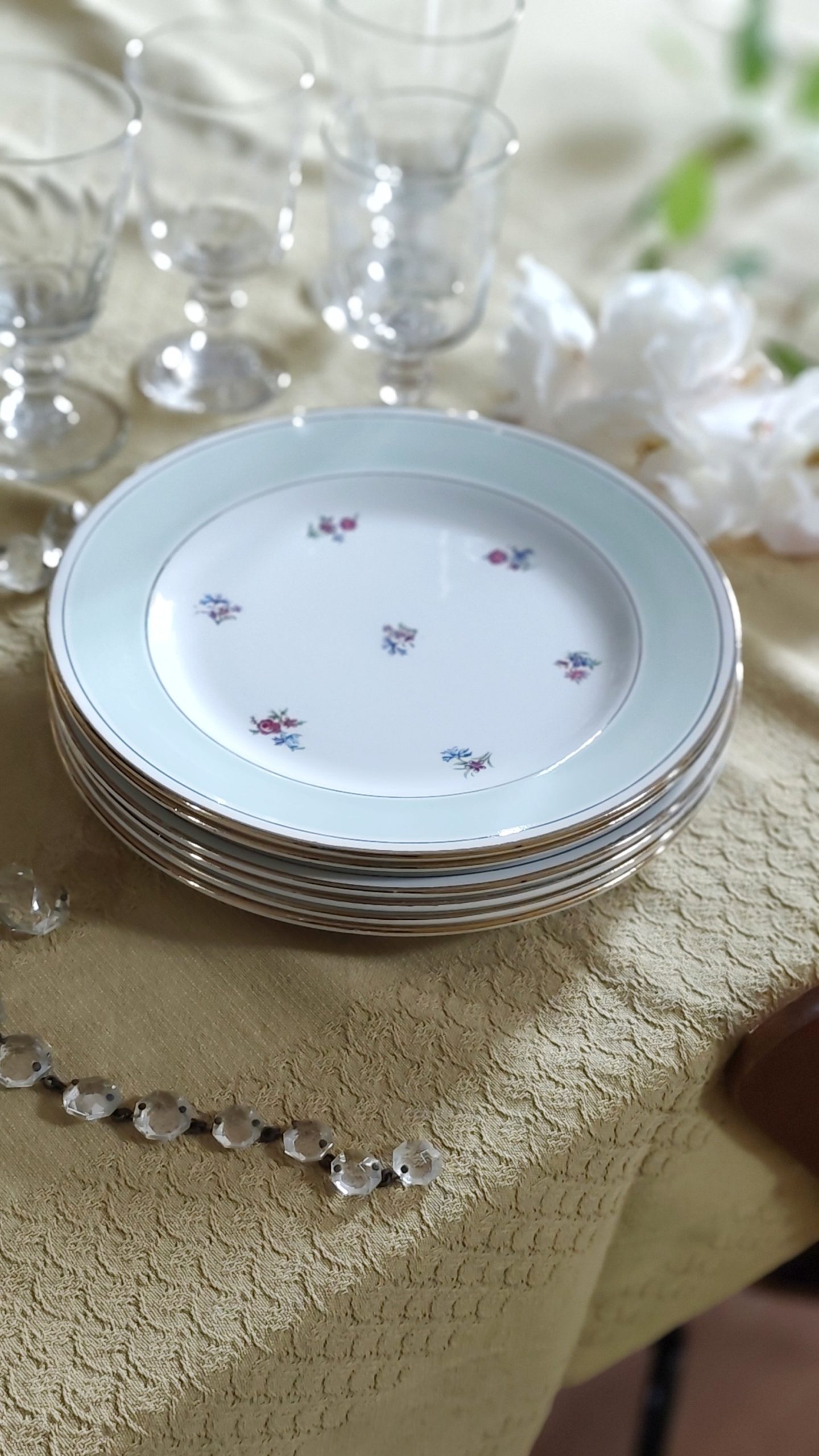 Lot de 6 assiettes plates mint liberty vintage – Image 2