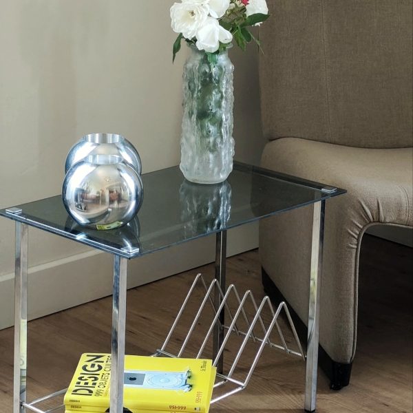 Desserte / table / bout de canapé range vinyles vintage - années 70